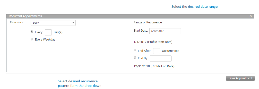 Recurrence Appointment